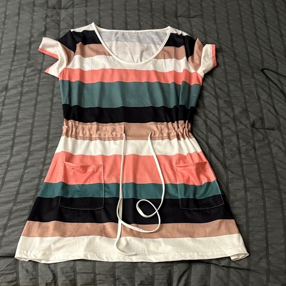 Other - Colorful Striped Kids Dress with Pockets